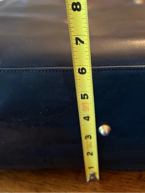 Marino Orlandi Black Embossed Rose Leather Tote with Gold Hardware - Picture 9 of 10